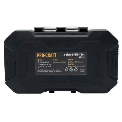 Набор бит и сверл 18 шт Procraft DBS-18 для шуруповерта в кейсе заказать