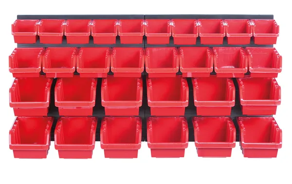 Панель подвесная с набором контейнеров для хранения Kistenberg KOR3, 2 панели 38.6*1.8*39см, 30 контейнеров, пластик