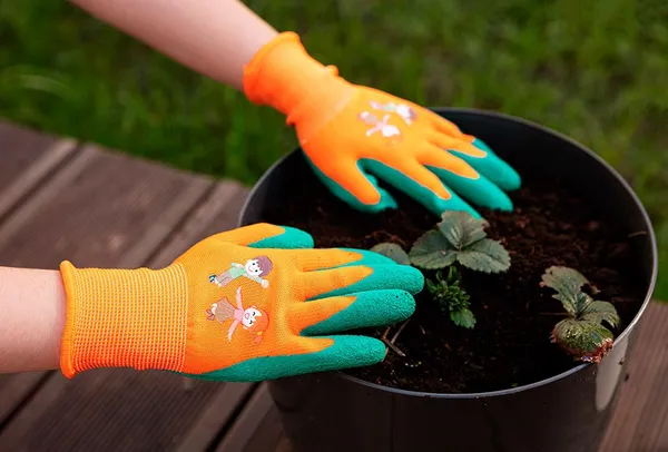 Перчатки рабочие детские Neo Tools, латексное покрытие, полиэстер, дышащая верхняя часть, рисунок, р.4, оранжевый