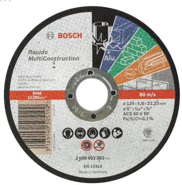Диск відрізний Bosch Professional Multi Construction прямий 125х1.6мм
