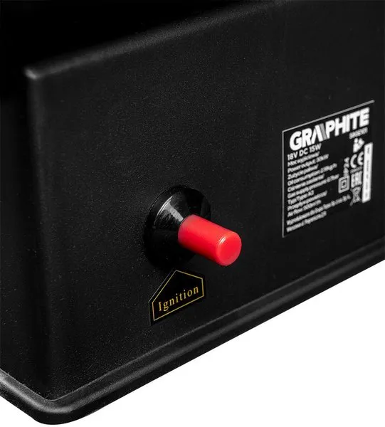 Тепловая пушка газовая GRAPHITE, аккумуляторная 18В, 30кВт, 200м кв., 500м куб/ч, IP24, чёрный отзывы
