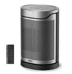 Тепловентилятор Dreo, 20м2, 1500Вт, електр. упр-ння, керамич.нагрів.елемент, пульт ДУ, 3 швидк., срібний фото