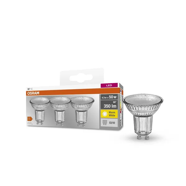 Набор ламп 3шт OSRAM LED GU10 4.3Вт 2700К 350Лм PAR16