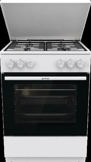 Плита Gorenje  газовая, 72л, 60x60см, эмалированные, с крышкой, белый