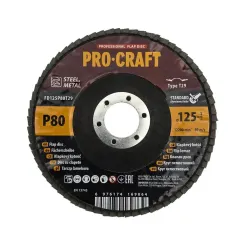Диск лепестковый 125 мм, Р80, T29 Procraft FD125P80T29 упаковка 10 шт фото