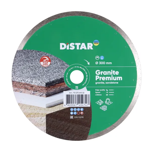 Круг алмазний відрізний Distar 1A1R 300x32 Granite Premium фото №1
