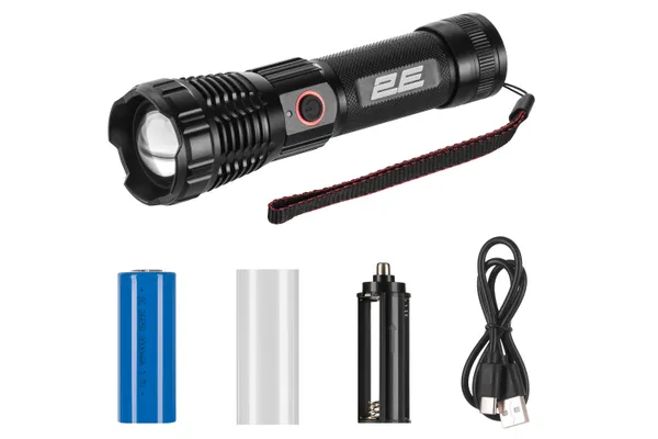 Фонарь ручной аккумуляторный 2E FLYB2630 USB-C 3000мА·ч 2000лм 10Вт 5 режимов освещения функция Power Bank IP68 0.2кг в наличии