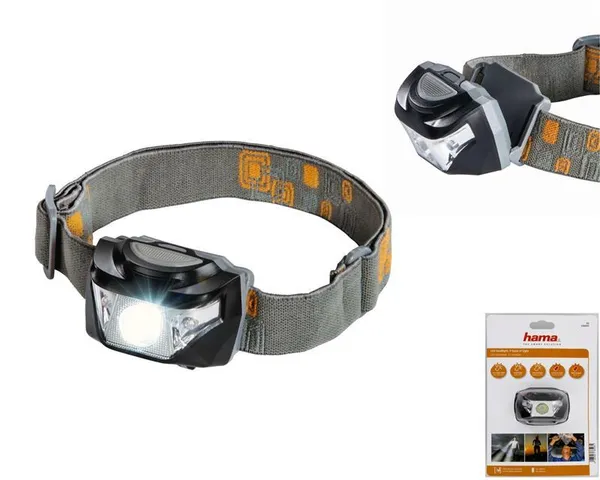 Ліхтар налобний Hama headlamp 160 LED L160 Grey, Orange 00136693 фото №3