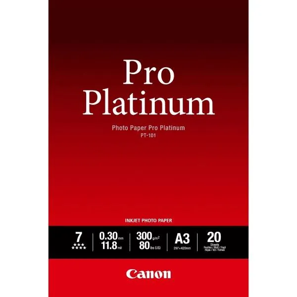 Бумага Canon A3 Pro Platinum Photo Paper PT-101, 20 л.