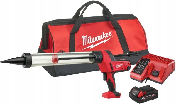 Пістолет для герметиків акумуляторний MILWAUKEE C18 PCG/600T-201B 600 мл 4933441808 (+1 акумулятор, зарядний пристрій, пластиков цена в Украине