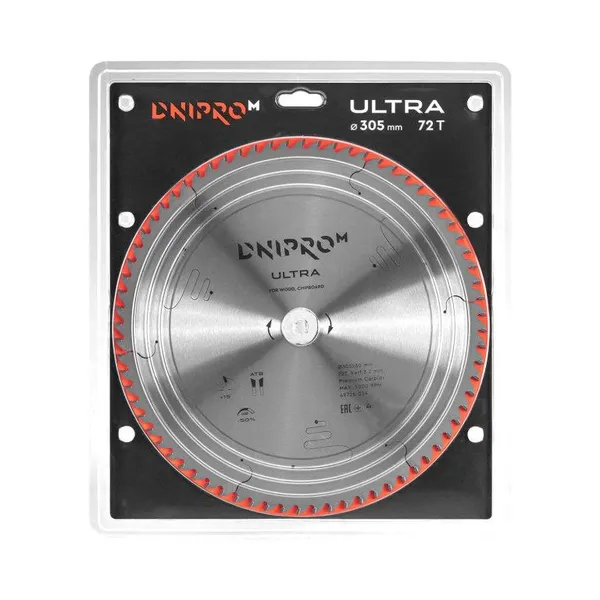 Пиляльний диск Dnipro-M ULTRA 305 мм 30 25.4 65Mn 72Т (по дереву, ДСП) фото №3