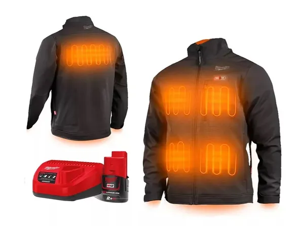 Куртка з підігрівом розмір "XXL" M12 MILWAUKEE HJBL5-0 чорна (+зар.пр., 1 акум.Х 2Аг)