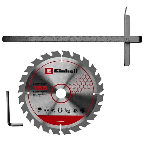 Пила дисковая аккумуляторная Einhell TP-CS 18/165 Li BL-Solo 18В 4200об/мин 165х20мм 2.9кг (без АКБ и ЗП) цена в Украине
