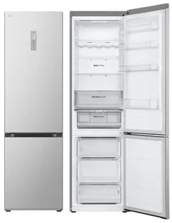 Холодильник LG с нижн. мороз., 203x60х68, холод.отд.-277л, мороз.отд.-107л, 2дв., А++, NF, инв., диспл внешн., Fresh Сonverter, серебристый фото
