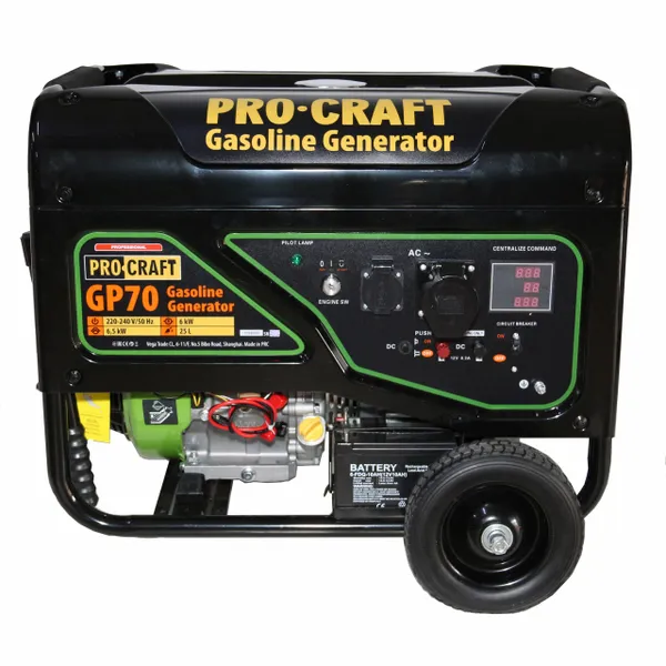 Генератор бензиновый с электростартером с медной обмоткой 6.5 кВт Procraft GP70 цена в Украине