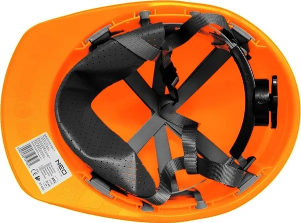 Заказать Каска защитная Neo Tools, пластик ABS, пряжка для регулировки, оранжевый. с доставкой