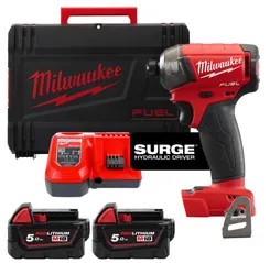 Винтоверт акумуляторний гідравлічний 1/4'' HEX MILWAUKEE, M18 FUEL FQID-502X, 50Нм (+ заряд. устройство, 2 аккум.Х 5Ач, кейс) фото