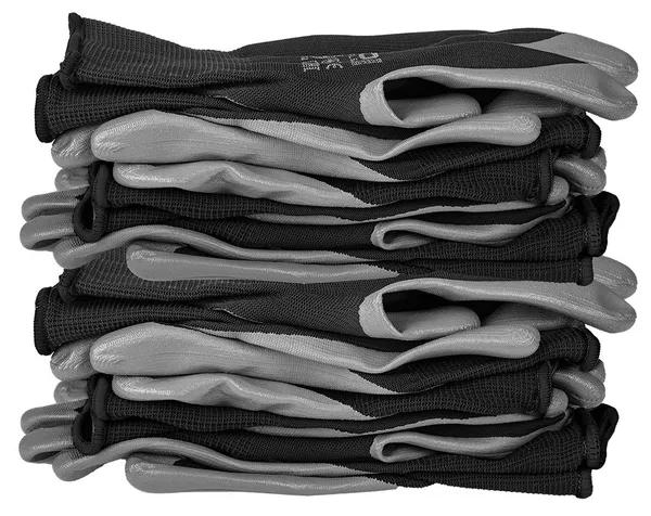 Купить Перчатки рабочие Neo Tools комплект 12шт, полиэстер с нитриловым покрытием, р.11, серо-черный