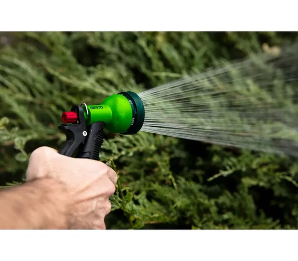 Заказать Ороситель ручной Verto, пистолетный, 1/2"-3/4", 6 функций, регулировка напорарегулировка напора/распила воды, держатель двухкомпонентный с доставкой