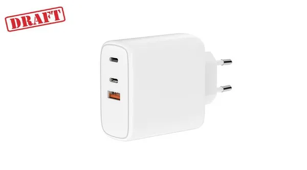 Зарядное устройство сетевое 2E 65Вт 2хUSB-C/USB-A GAN PD/QC, белый