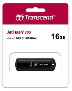 Накопитель Transcend  16GB USB 3.1 Type-A JetFlash 700 Чёрный фото