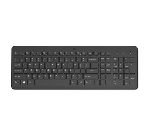 Клавиатура мембранная HP 220, 104key, WL, EN/UK, чёрный