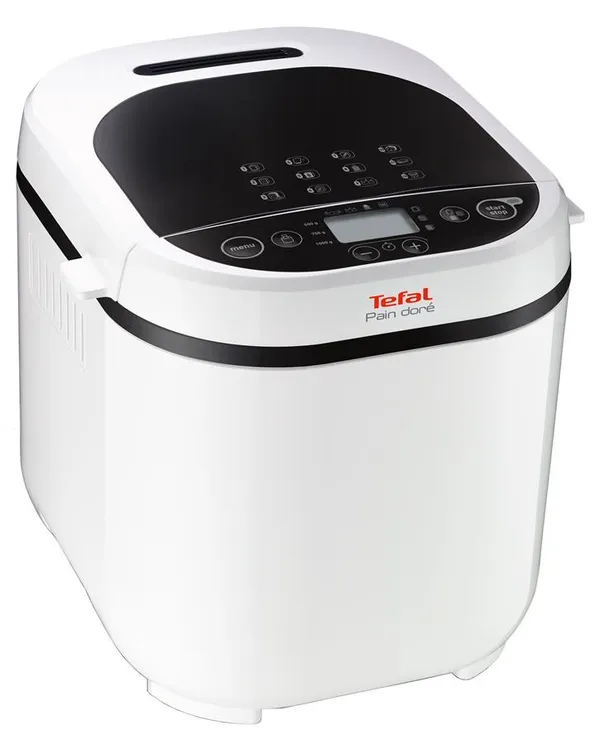 Хлебопечка Tefal PainDore 720Вт, программ-12, макс.вес -1кг, форма-прямоугольник, пластик, черно-белый