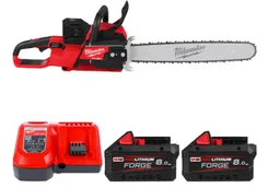 Пила ланцюгова акумуляторна безщіткова MILWAUKEE (шина 50см) M18 F2CHS50-802 (2Х18В) (+ заряд.пристрій, 2 акум., шина, ланцюг, к фото