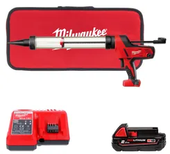 Пістолет для герметиків акумуляторний MILWAUKEE C18 PCG/600T-201B 600 мл 4933441808 (+1 акумулятор, зарядний пристрій, пластиков фото