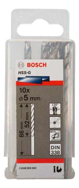 Свердло по металу Bosch HSS-G 5 мм., 10 шт.