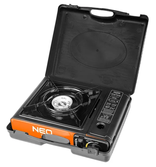 Плитка газовая портативная Neo Tools, 2.1 кВт, пьезорозжиг, 150 г/ч, кейс фото №7