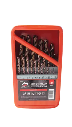Набір свердел п/м HSS-CO 1-13мм*0,5мм 25шт коробка метал фото