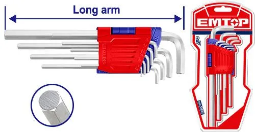 Набор шестигранных ключей Hex EMTOP EHKY1091, 9 шт цена в Украине