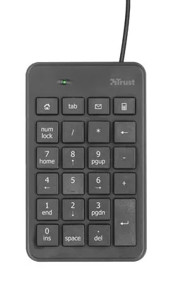 Клавіатура мембрана Trust Xalas USB-A Numeric Keypad 23Key, USB-A, чорний фото