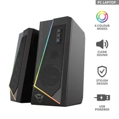 Акустична система Trust GXT 609 Zoxa 2.0, USB/AUX, RGB, чорний фото