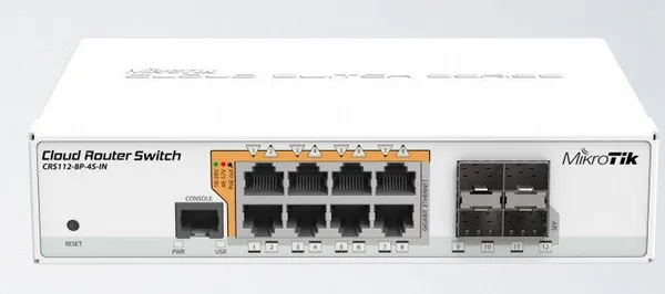 Коммутатор MikroTik Cloud Router Switch 112-8P-4S-IN