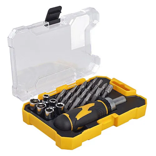 Реверсивная отвертка с комплектом насадок 23 шт MIOL 65-070