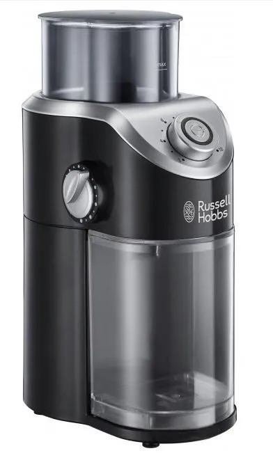 Кавомолка Russell Hobbs жорнова Classic, 100Вт, об'єм зерен-140г, регул.ступеню помолу, пластик, чорний