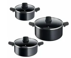 Набір посуду Tefal Generous Cook, 6предметів, алюміній, бакеліт, скло, чорний фото