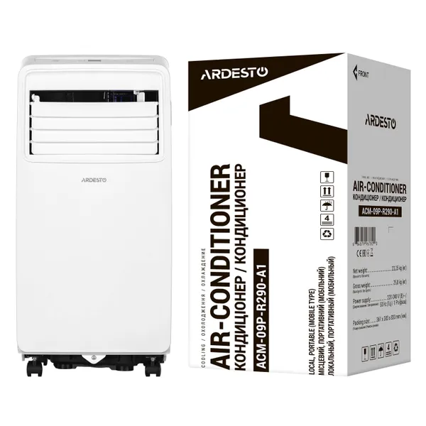 Кондиціонер мобільний Ardesto ACM-09P-R290-A1, 25 м2, R290 купити в Україні