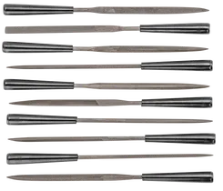 Надфили по металлу TOPEX, набор 10шт, алмазные, диаметр 3мм, рукоятка пластмасса, 140мм фото