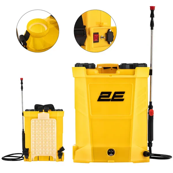 Опрыскиватель аккумуляторный 2E AquaSpray 16LR 16л 12В 1х8А·ч 4.5бар 2.9л/мин вольтметр 4.9кг