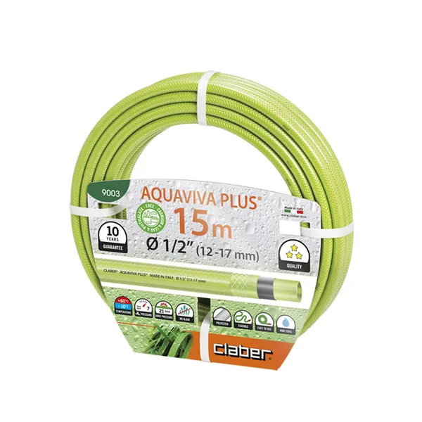 Шланг поливальний 1/2", 15м Aquaviva Plus, салатовий