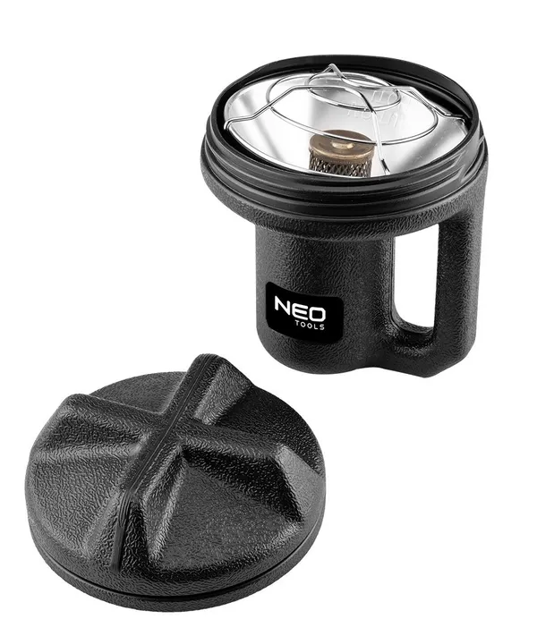 Обогреватель газовый туристический Neo Tools, 92г/час, картриджный, регулятор, пьезоподжиг, черный заказать
