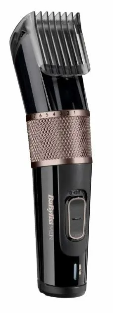 Машинка для стрижки  Babyliss, сеть+акум., вибрационный мотор, насадок-1, сталь, черно-розовый фото