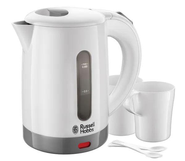 Електрочайник Russell Hobbs Travel 0.85л, пластик, білий