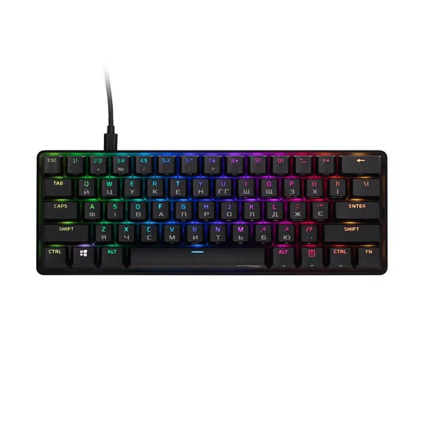 Клавіатура механічна HyperX Alloy Origins 60 61key, Red, USB-A, EN/UA, RGB, чорний