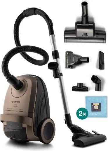 Пылесос Gorenje мешковый, 850Вт, конт пыль -3л, HEPA, телескопич трубка, бронзовый