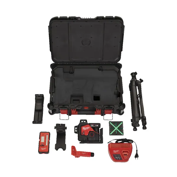 Нівелір лазерний 3D акумуляторний MILWAUKEE, M12 3PLKIT-401P (+зар. прист.,1акум.Х4Аг, кейс PACKOUT) заказать
