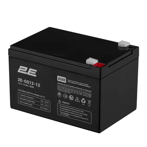 Акумуляторна батарея 2E GS, 12В, 12А•год, AGM купити в Україні